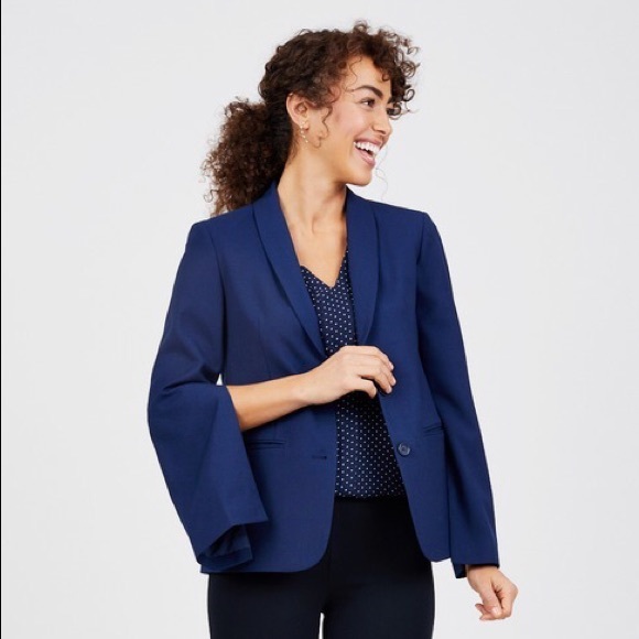 ava Jackets & Blazers - Ava Slit Sleeve Blazer Navy